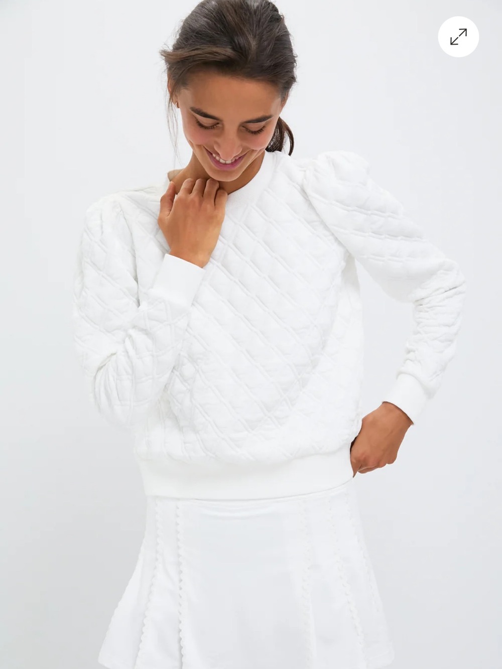 Tuckernuck White Quilted Crewneck Sweater